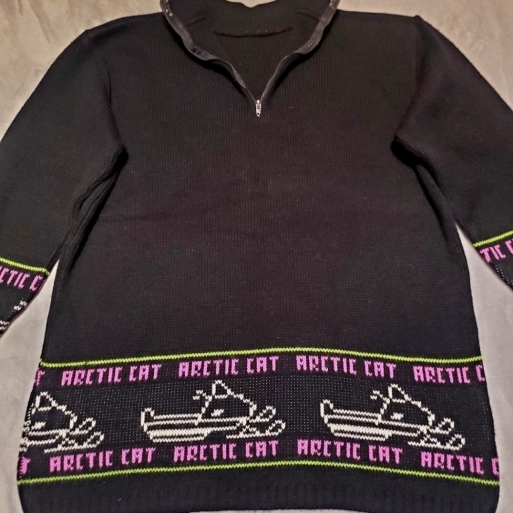 Arctic Cat Vintage Wear Snowmobile Racing Sweater Size Large - Picture 4 of 7